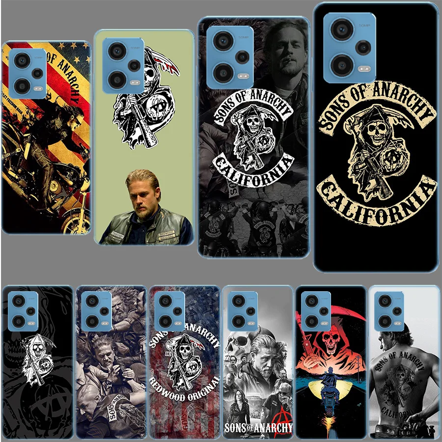 Capa de Telefone Sons of Anarchy para Redmi Note 13 12 14 15 Pro Plus 13R 11 11T 11E 11S 10 Pro 10S 9 9S Capa Transparente TPU