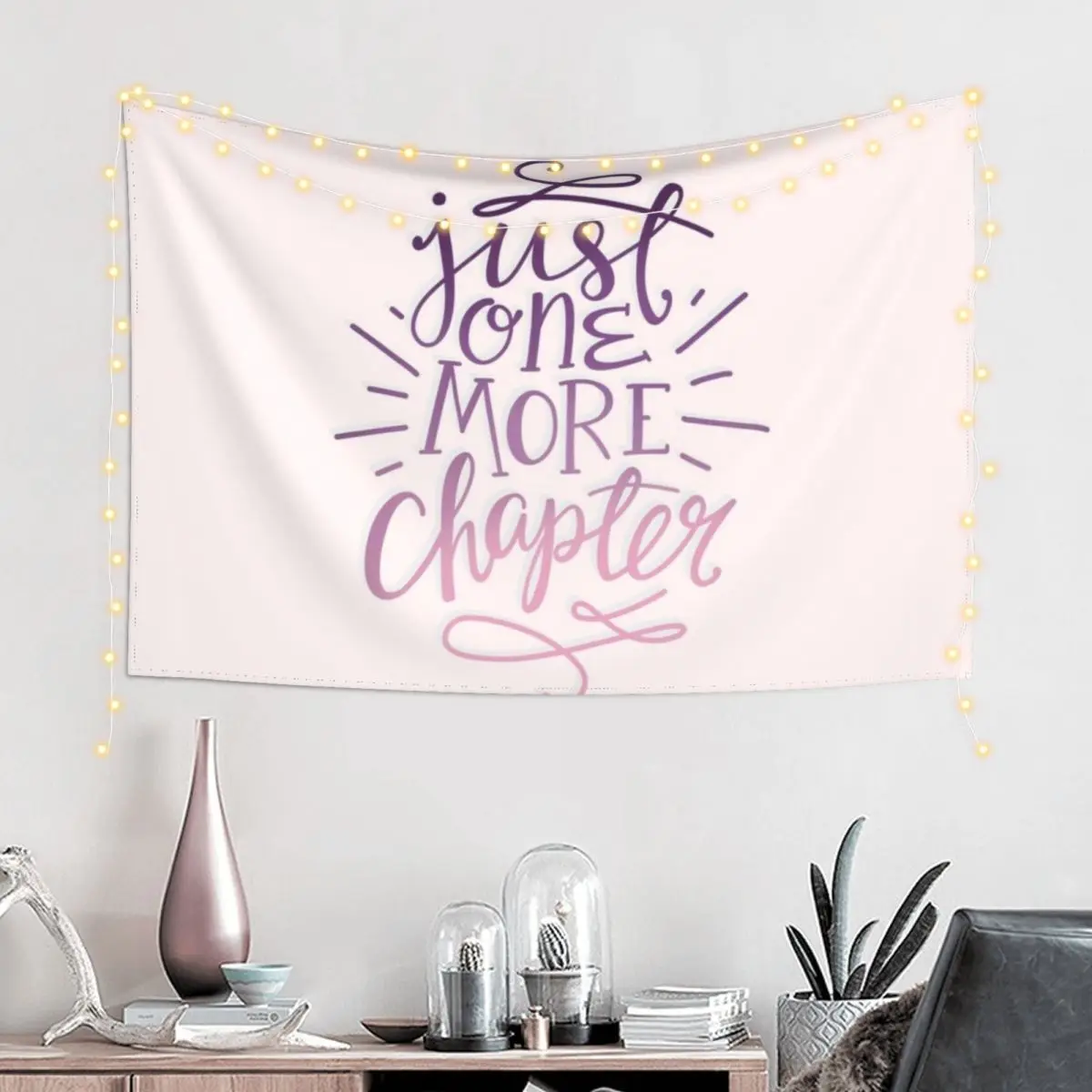 

One More Chapter - Book Nerd Girl Quote Tapestry Things To Decorate The Room Wallpapers Home Decor Home Decorations Tapestry