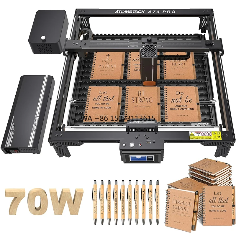 

ATOMSTACK A70 X70 Pro 70W Laser Engraving Machine DIY Logo Engraver With F3 Matrix Table 60L/min Automatic Air 400* 500mm Area