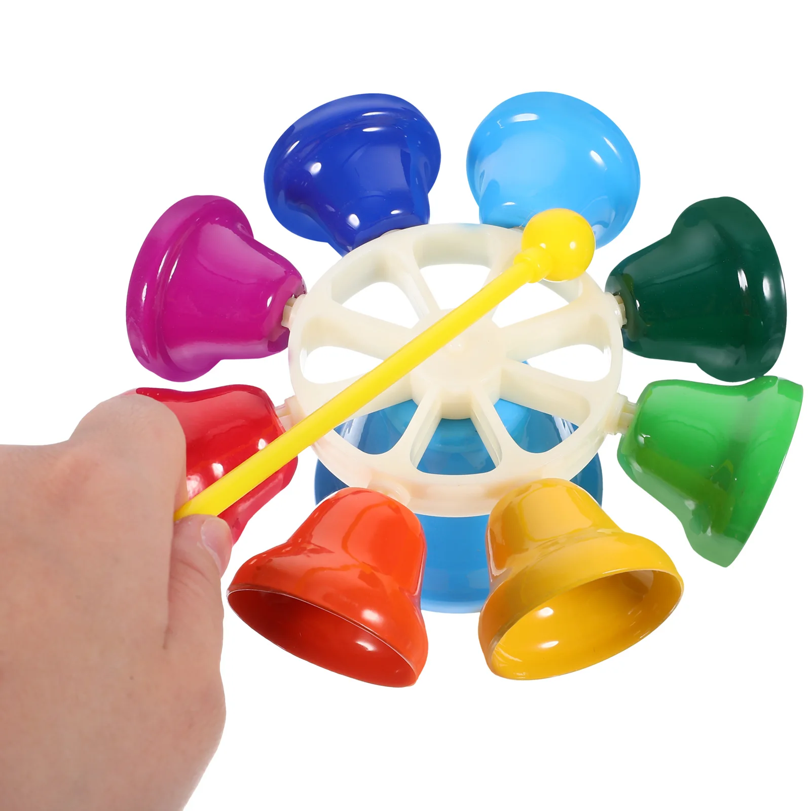 

8 Tone Melody Clock Brightly Colored Rotating Bell Smooth Safe Kids Percussion Instrument Sensory Training Hand Eye Coordination