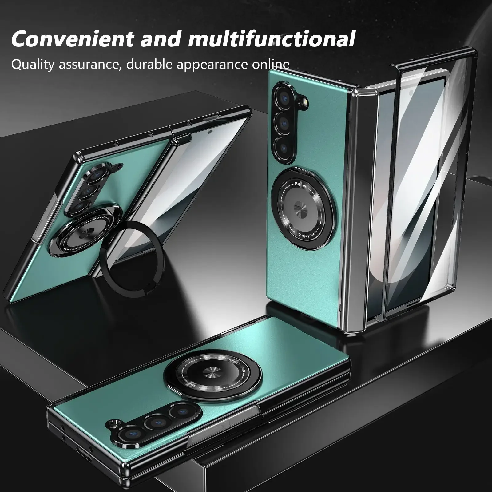 Case For Samsung Galaxy ZFold6 5 4 3 Phone Case ZFlip6 5 3 Folding Screen Magnetic Suction 360 Rotating Bracket Shell Film Cover