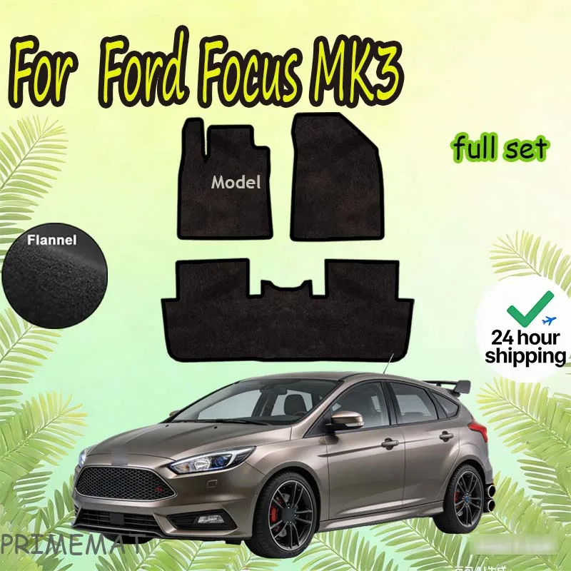 

Велюровые коврики для Ford Focus MK3 MK3.5 III 2012~2019 2015 2016 2017, автомобильные напольные коврики, панели, подкладки для ног, покрытие для пола