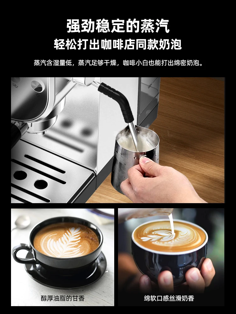 ماكينة إسبريسو شبه أوتوماتيكية من Tenfly بقوة 220 فولت، ماكينة صنع القهوة المنزلية المدمجة مع رغوة الحليب بالبخار CQ