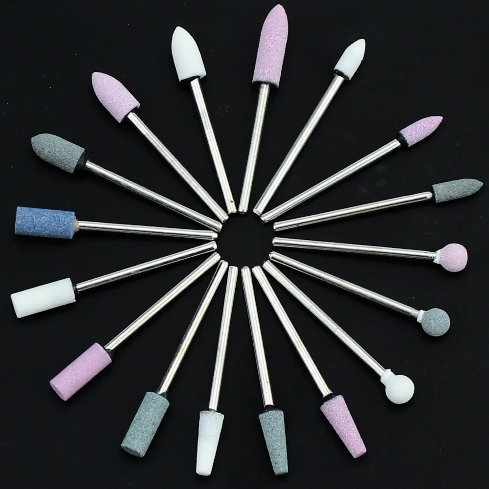 Ceramic Stone Nail Drill Bit Milling Cutter for Burr Cuticle Manicure Electric Nail Bits Accessory Skin Remove Rotary Burr Tools