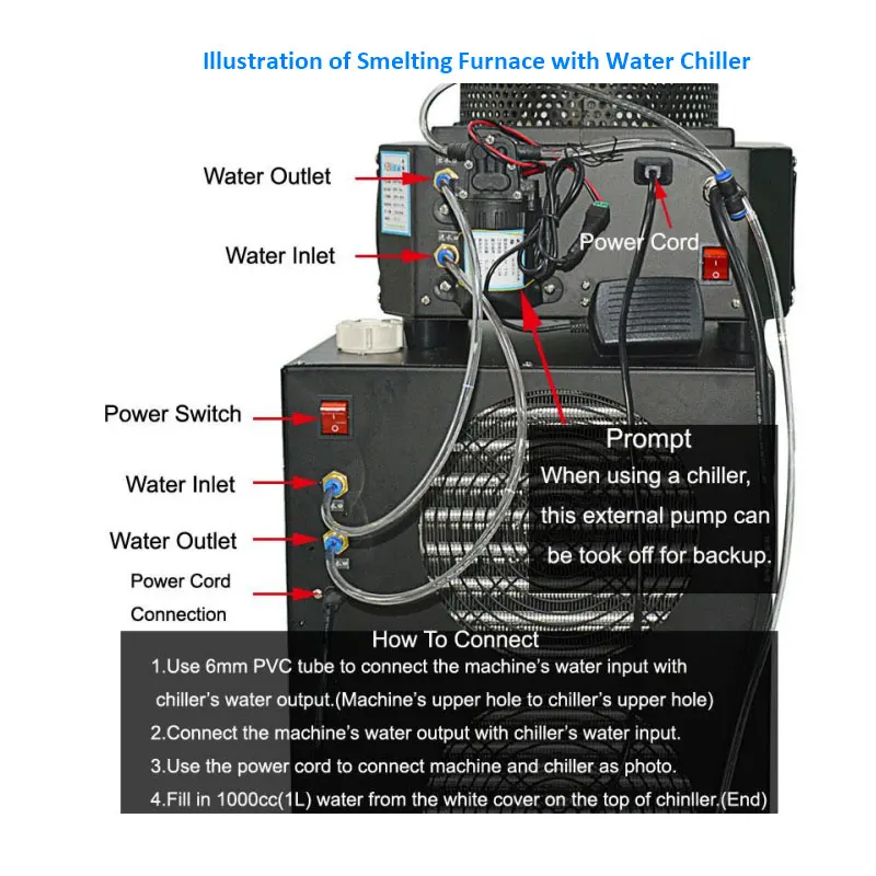 4L High Quality 110v 220v Water Cooling Machine Used for Protecting Jewelry Metal Smelting Furnace Saving Casting Water Chiller