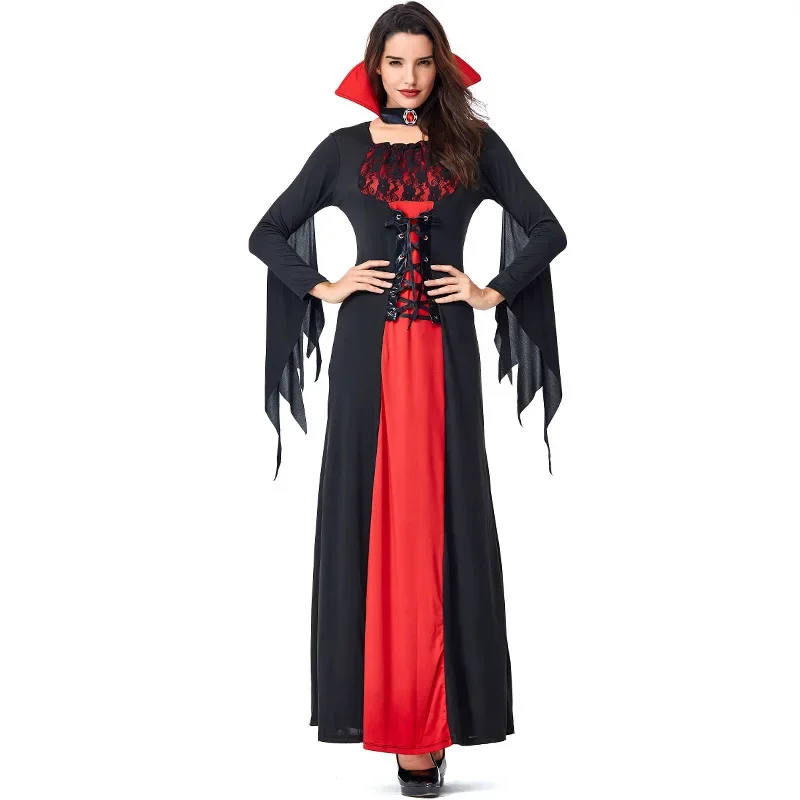 Halloween Women Vampire Costume Gothic Hen Party Cosplay Countess Fancy Dress For Adult Women