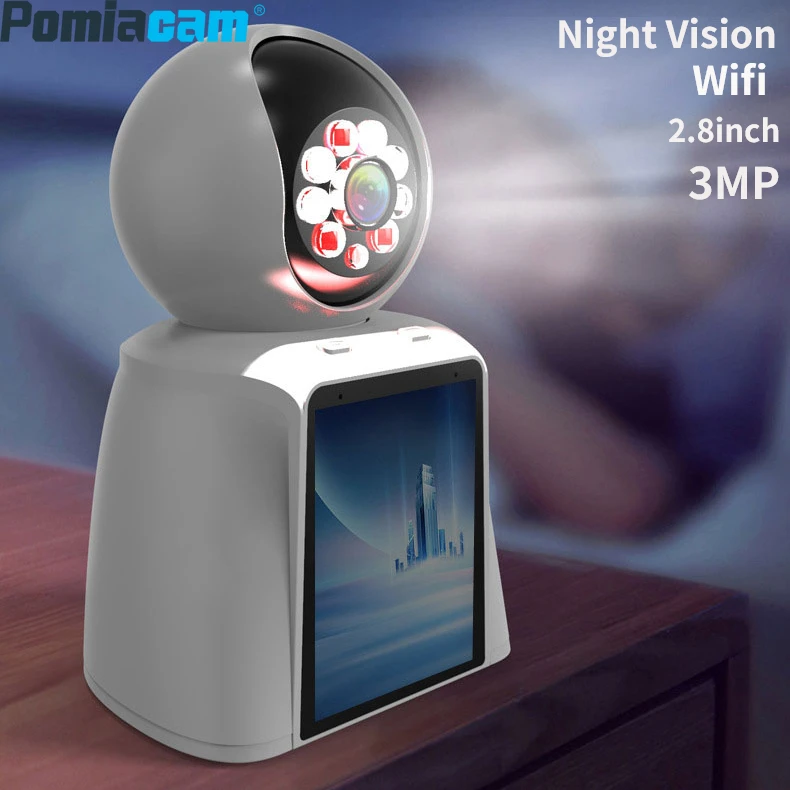 

Smart Video Call Camera 2.8inch 3MP HD Two-way Video One-touch Call Infrared Night Vision Wifi Motion Detection Alarm Push Voice