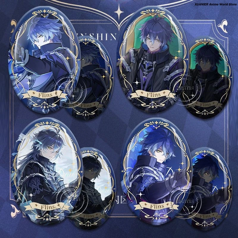 Аниме Kyryll Chudomirovich Flins Series Genshin Impact мультфильм коллекционный значок брошь булавка кулон Декор постельного бедра косплей подарок