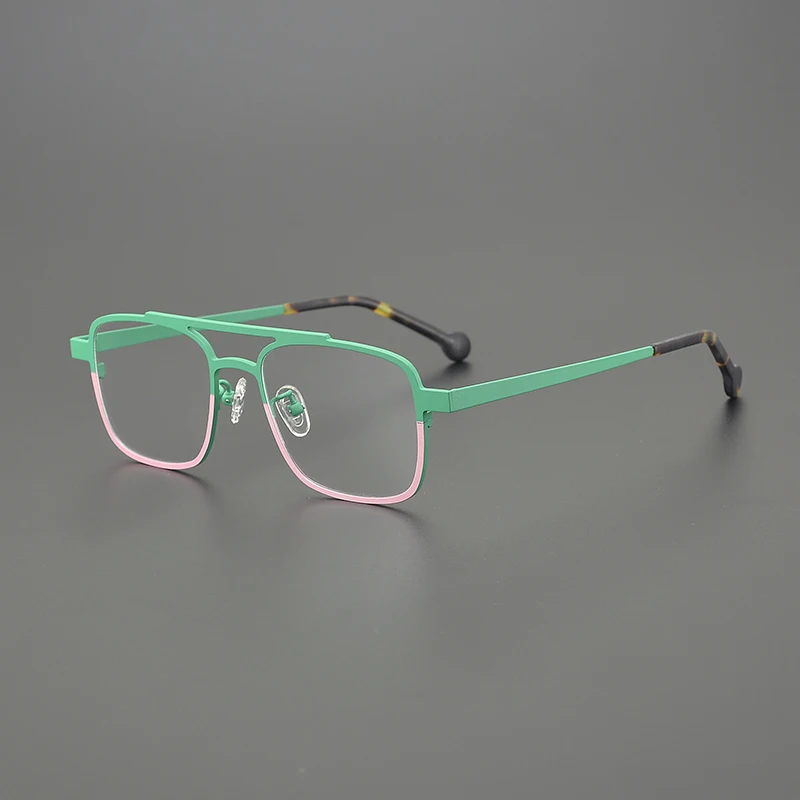 Colorful ultra-light pure titanium rectangle glasses frame for men and women with myopia and blue light protection glasses frame