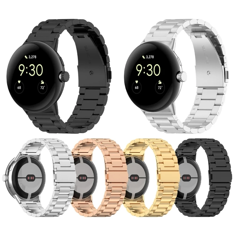 For Goo-gle Pixel Watch 3 41mm/45mm Watch Adjustable Band Straps Stainless Steel Wristband Bracelet Wear Resistance Unisex