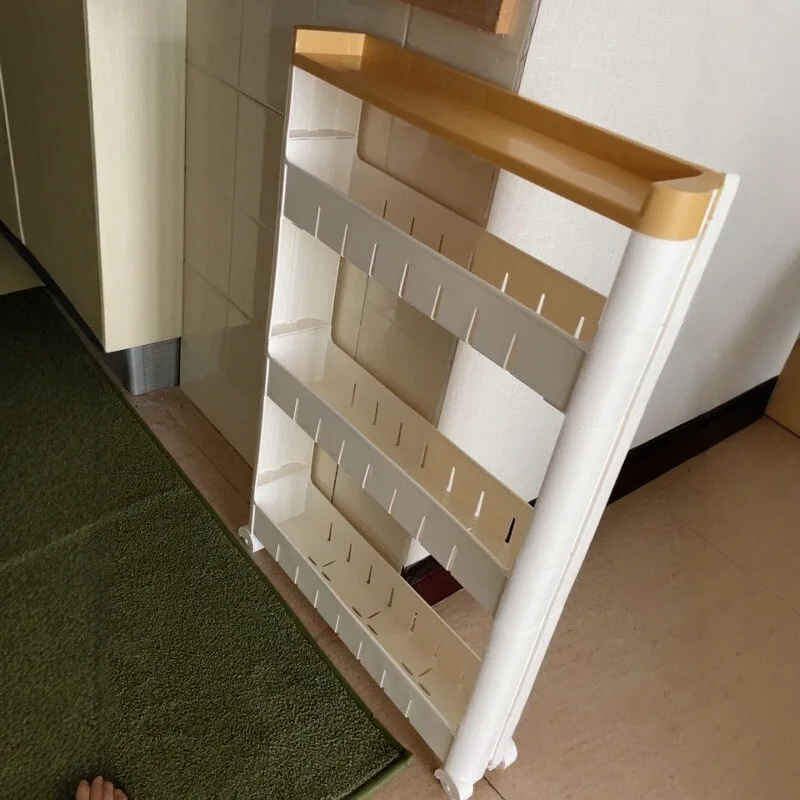 

Ultra-Narrow 7cm0 Cabinet Refrigerator Side Storage Organizer Ra Plastic Floor-Mounted for Living Room Miscellaneous I...