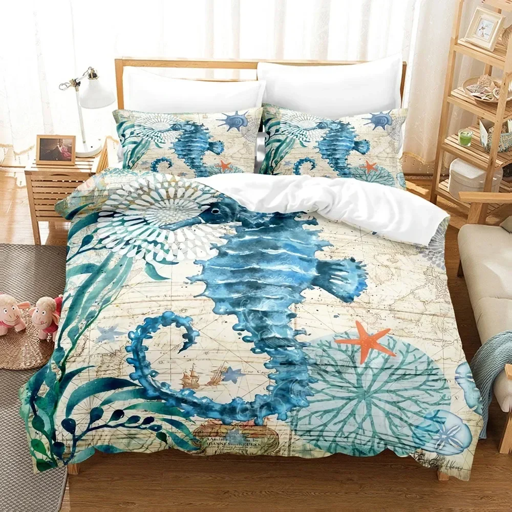 

Комплект постельного белья Ocean World Single Twin Full Queen King Size, комплект постельного белья с медузой для взрослых и детей, комплекты пододеяльников для спальни с 3D принтом