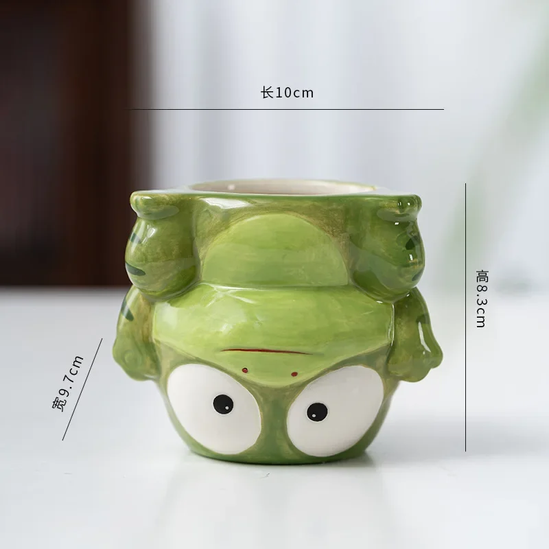 

Simple Cute Inverted Frog Succulent Ceramic Flowerpot Ornament, Creative Home Gardening Potted Plant, Cartoon Animal Pen Holder