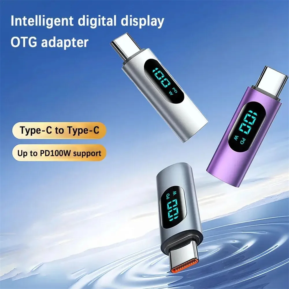 PD 100W Digital Display Type C to Type C Adapter Fast Charging For Iphone 15 Series OGT Adapter for Huawei Xiaomi laptop