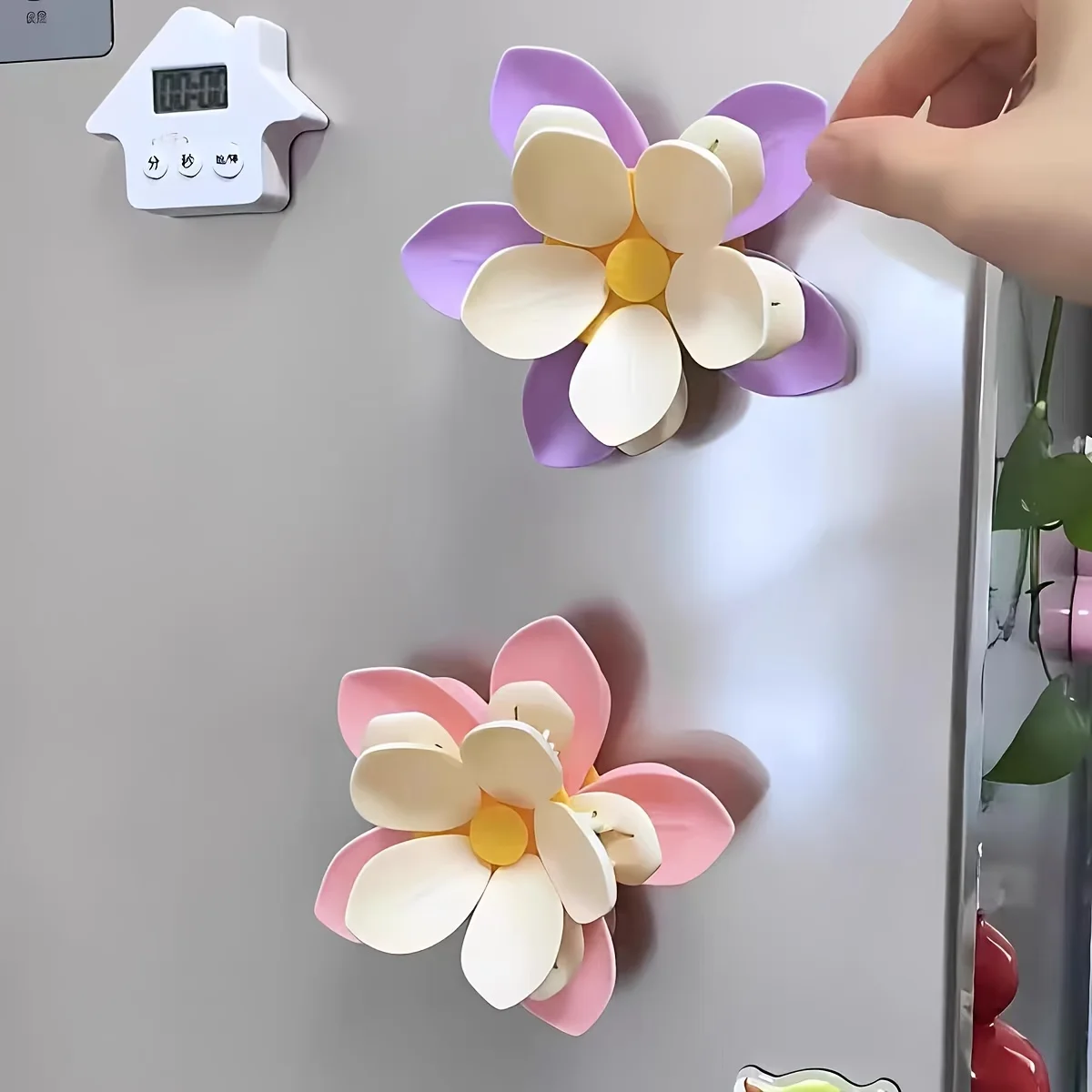 Flower Magnetic Sealing Clips Multi‑Petal Snack Bag Sealer Clips Reusable Refrigerator Magnet Food Package Storage Clips