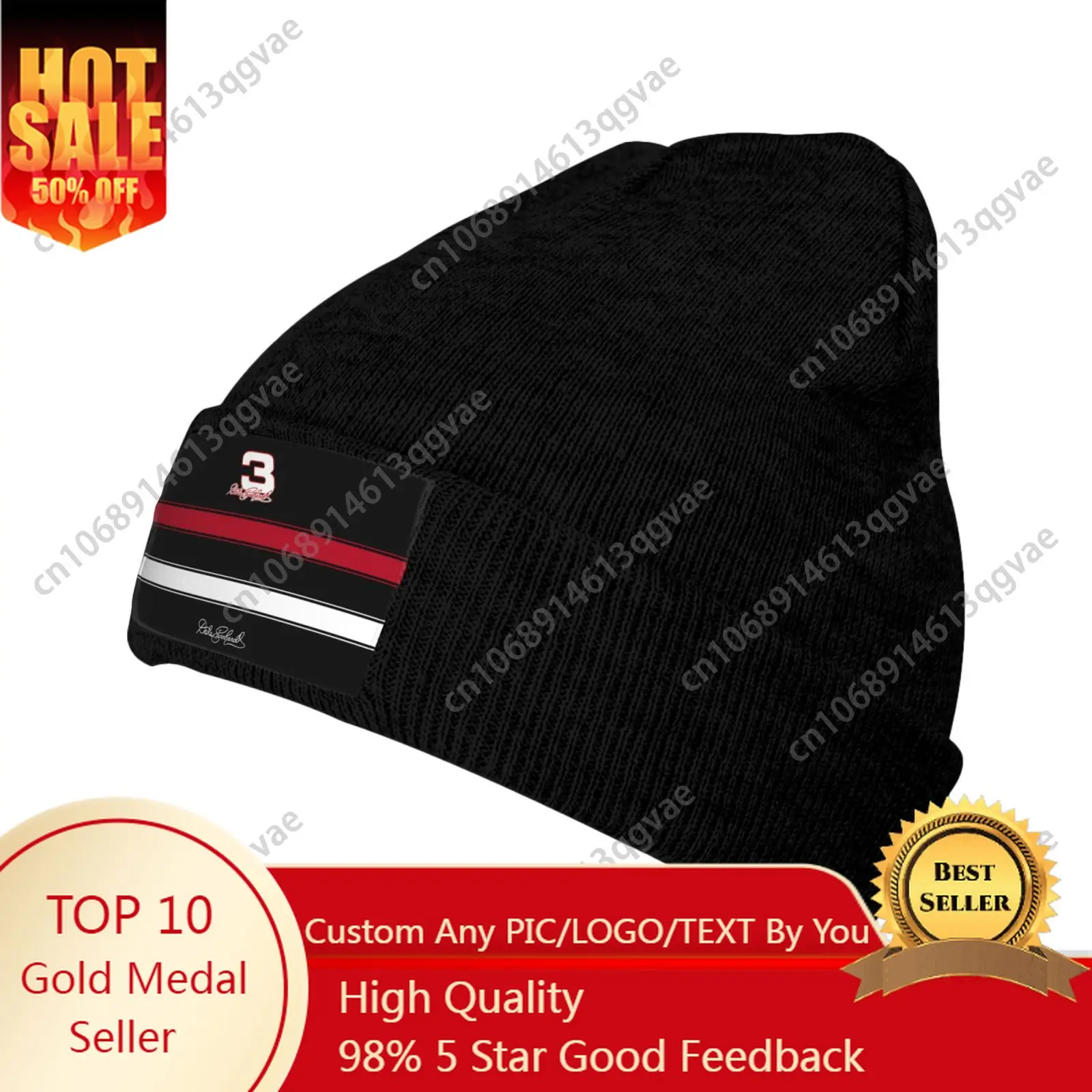 

Dale Number 3 Earnhardt Furry Knitted Hat Winter Beanie Hats Men Warm Knit Cuff Beanie Skull Caps for Adult Women Lightweight