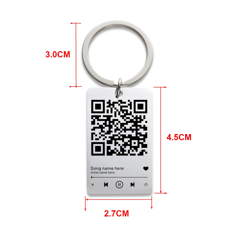 Chaveiro feito sob encomenda do código de qr, placa da canção, keyring da varredura e do jogo de qr, presentes para namorados da namorada do