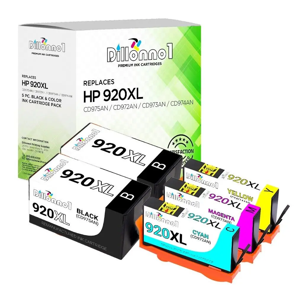 5PK For HP 920XL Ink Combo For OfficeJet 6000 6500 6500a Printer Series