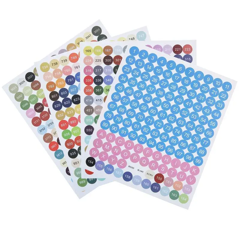 4PCS Colors Number Label Stickers for Diamond Painting Storage Box Mosaic Beads Organizer Stickers Storage Box Stitch Label Mark