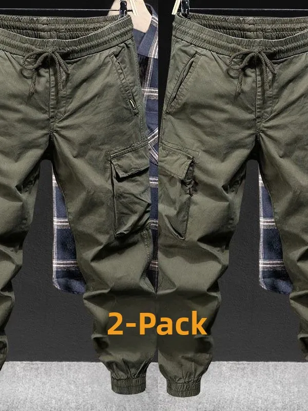 Męskie spodnie robocze w stylu retro American Casual, letnie, cienkie, elastyczne, luźne, duże rozmiary, odporne na zużycie, sportowe spodnie rekreacyjne.