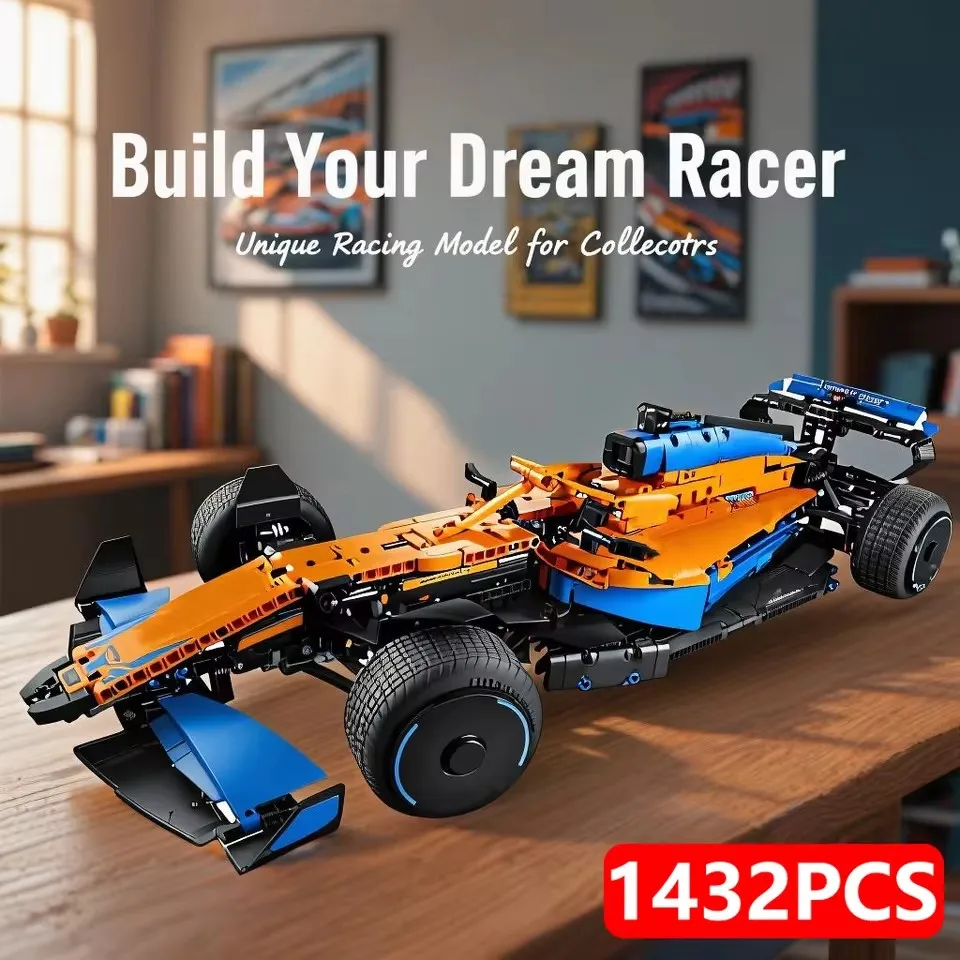 1432 pièces nouveau technique 1:8 42141 blocs de construction de voiture de course de vitesse de ville briques célèbre modèle de véhicule de Sport assemblage jouet pour enfants