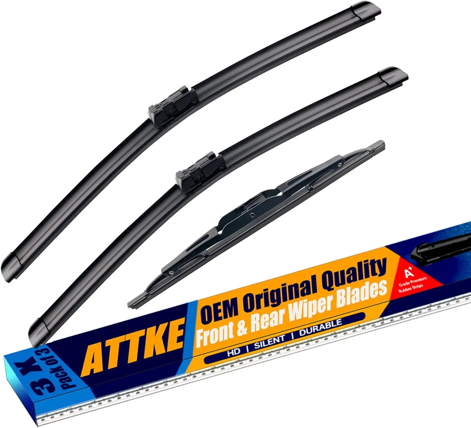 

3 Wiper Blades Set: 24"+17" Front & 13" Rear for GMC Terrain 2010-2017/Chevy Equinox 2010-2017, Premium Quality