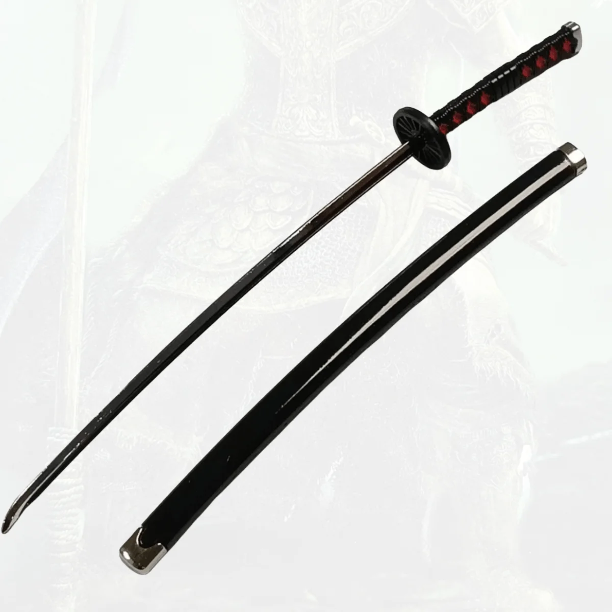 Épée Katana en métal Demon Slayer Kamado Tanjirou, 9.8 pouces, sabre de samouraï Ninja, sabre Katana japonais, accessoires de Cosplay, jouet accessoire