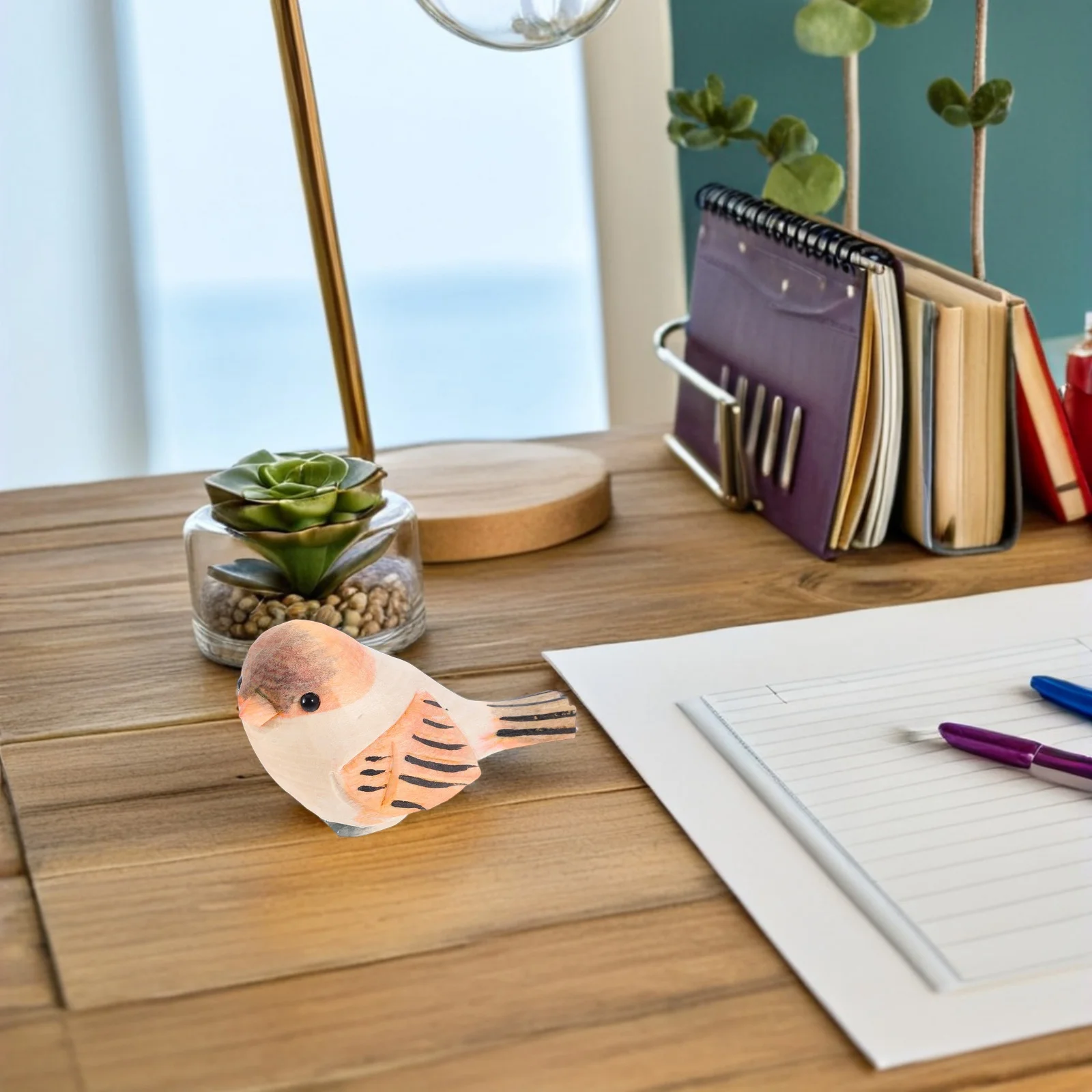 

Hand Carved Wooden Bird Small Size Vibrant Color Desktop Decoration For Office Study Living Room Table Decor Ornament