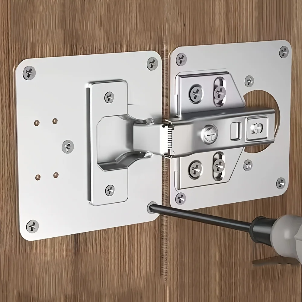 Cabinet Hinge Repair Plates, Fixed Brackets, Flat Mounts, Easy Fixing of Cabinet Doors and Large Doors, Includes 2, 5, 10 Pieces