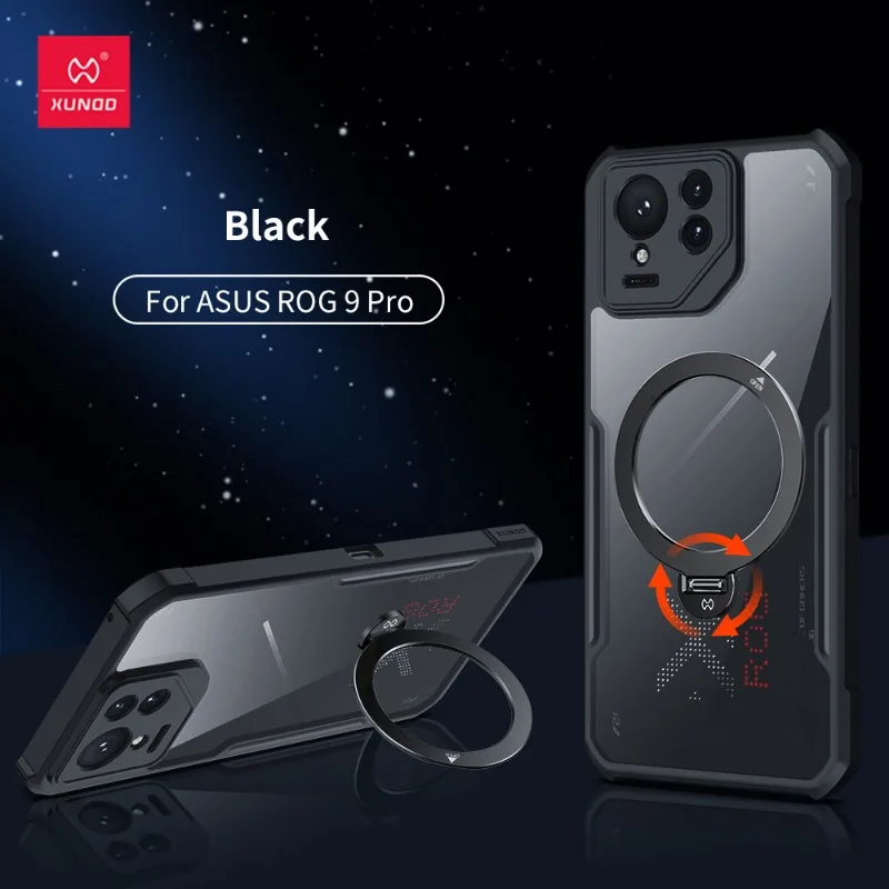 

Xundd Case For ASUS ROG Phone 9 Pro Magnetic Shockproof Hard PC + TPU with Ring Holder 360 Degrees Rotation Back Phone Cover