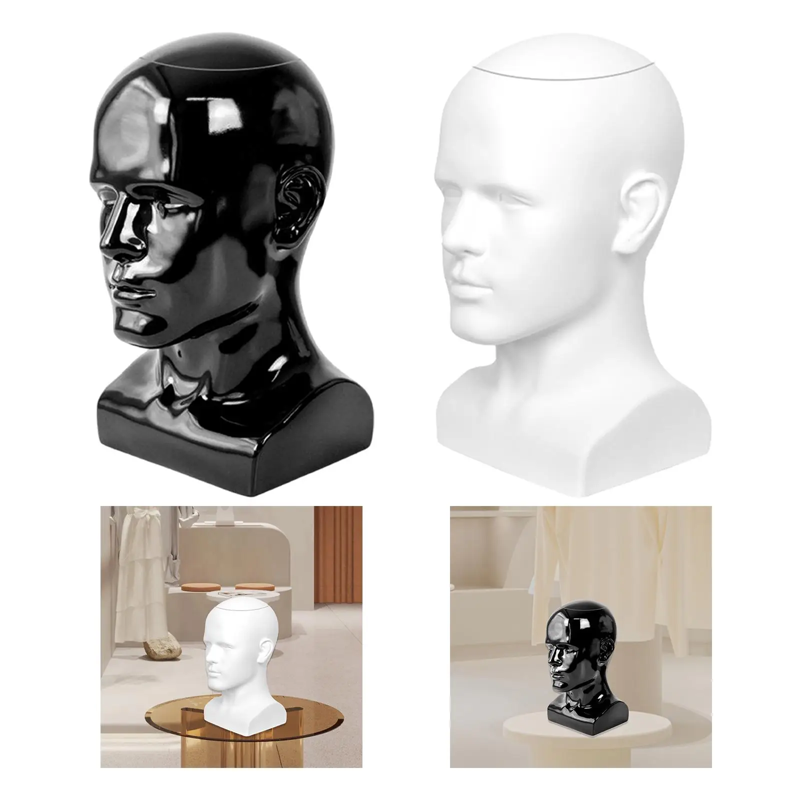 

Sleek Mannequin Head Hat Organizer for Men's Fashion Accessories