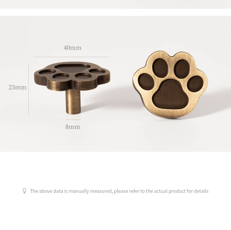 Panda furniture knob in antique brass — product image 22