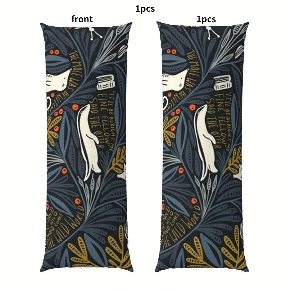 1pc Double-Sided Printed Long Pillowcase - 20*54 Inches / 50×137 Cm - Made of 100% Polyester, Featuring a Zipper Closure, Design