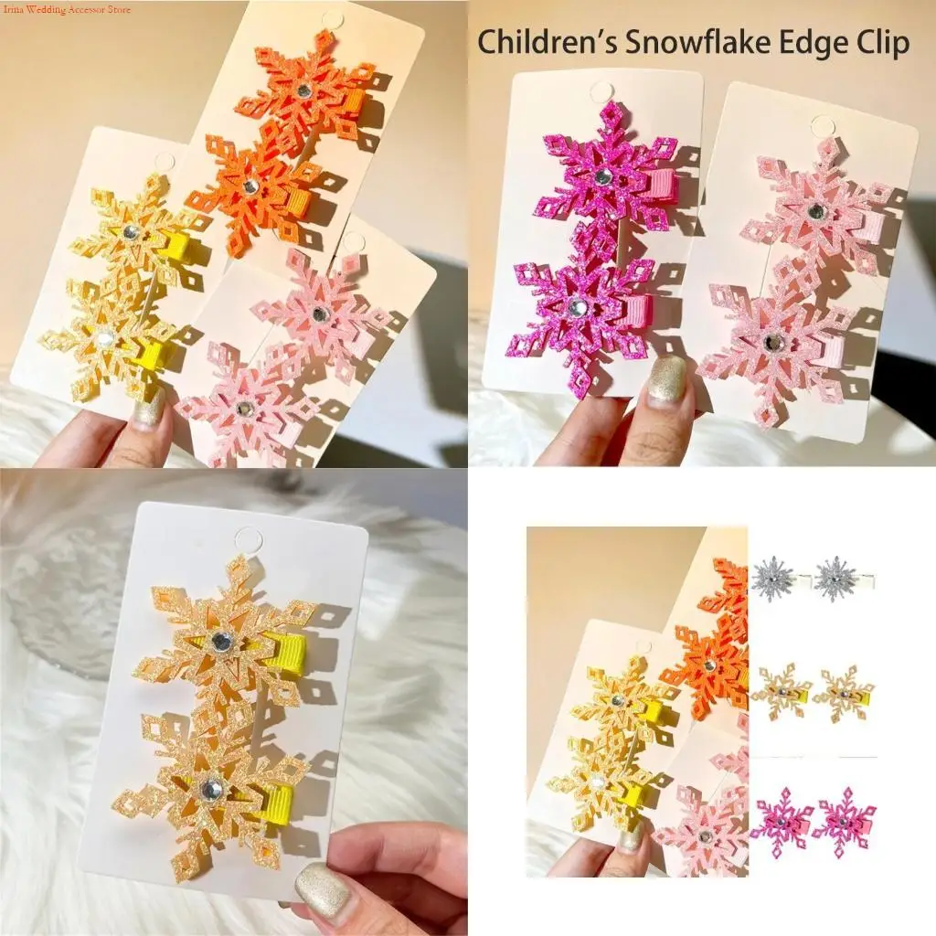 G92D Snowflake Hair Clip for Little Girls Party Hair Accessories Christmas Hairpin
