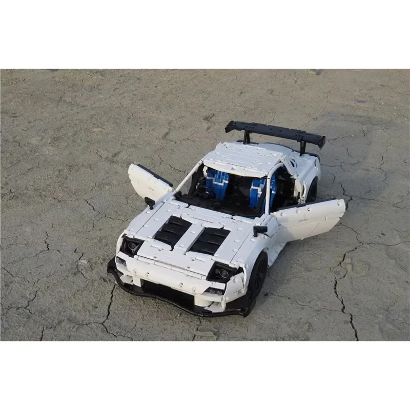 MOC-46448 White New RX-7 Supercar Racing Building Block Model 3874 Parts MOC Creative Boy Kids Birthday Building Blocks Toy Gift