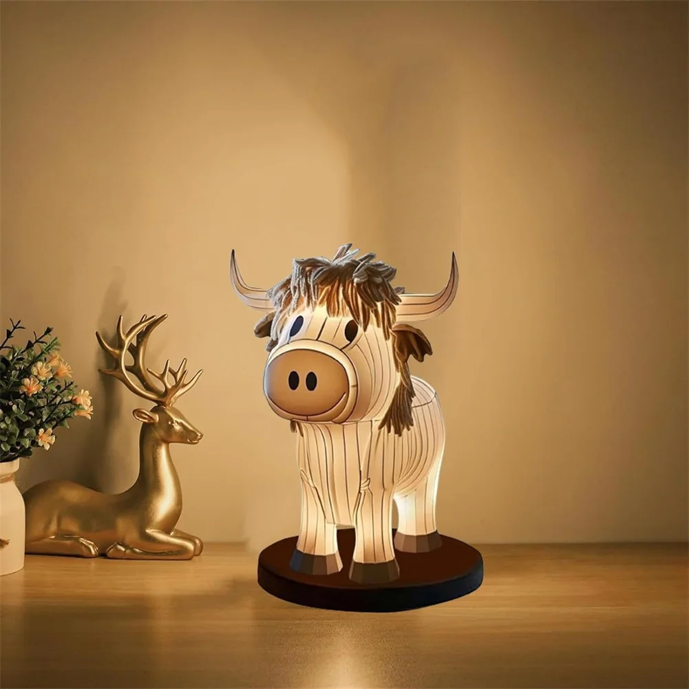 

Farmhouse USB Small Table Lamps Cow Bedside LED Night Light Cow Rechargeable Battery Operated Lamps Cow Shaped Nightstand Light