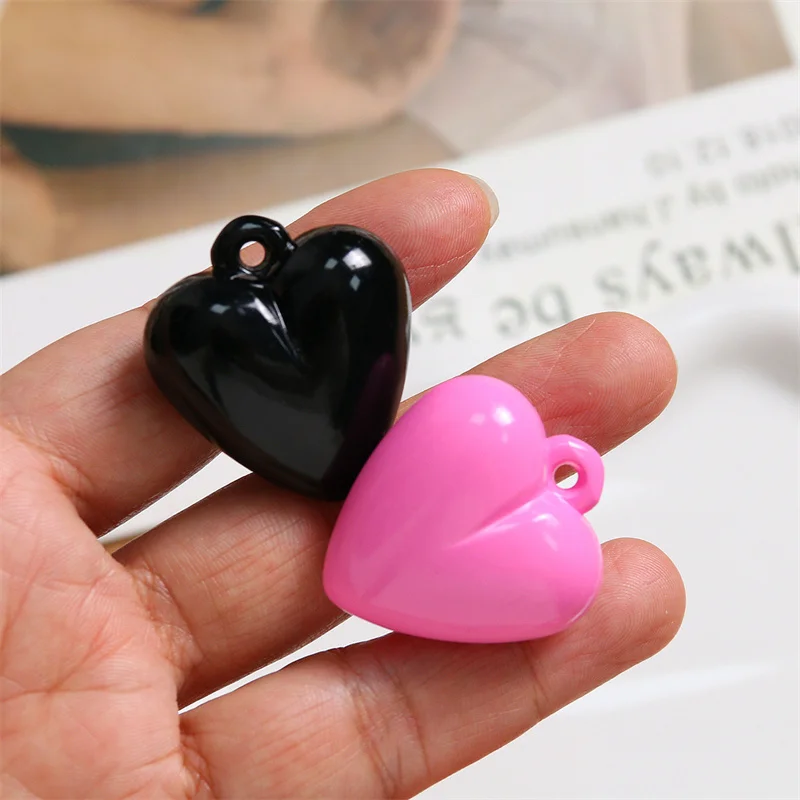 New arrived 40pcs/lot color print cartoon hearts shape resin beads diy jewerly garment/keychain pendant accessory
