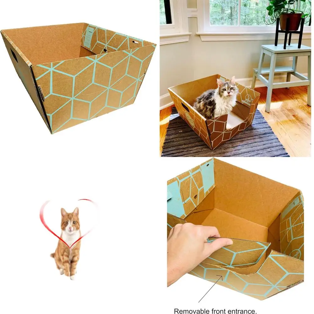 

Large Water-Resistant Cat Litter Boxes with Disposable Trays, 12-Pack, Made in USA, 19 x 17 x 8.5