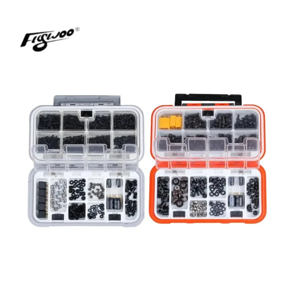 Pacote de hardware para drone Flywoo M3 M2 FPV - inclui parafusos de motor, porcas, juntas de nylon, anéis de amortecimento de borracha e capacitores fo