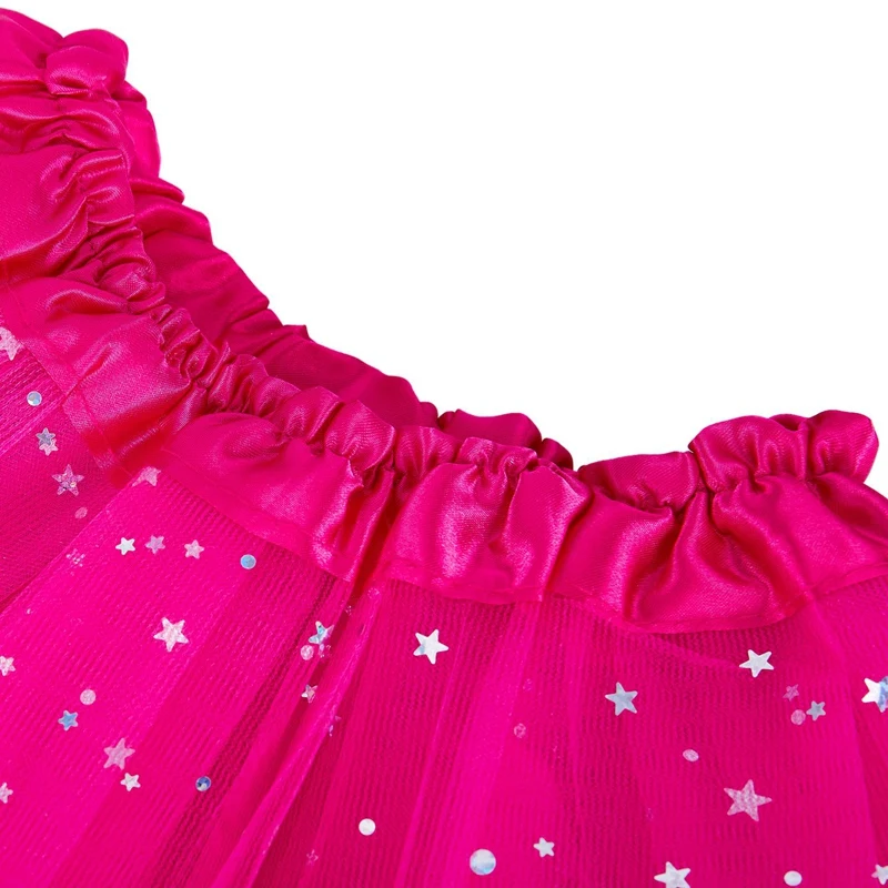 MYMF-2X Smart Baby Girl Clothes Stars Sequins Petticoat Ballet Dance  Tutu Skirt Light Blue & Rose Red