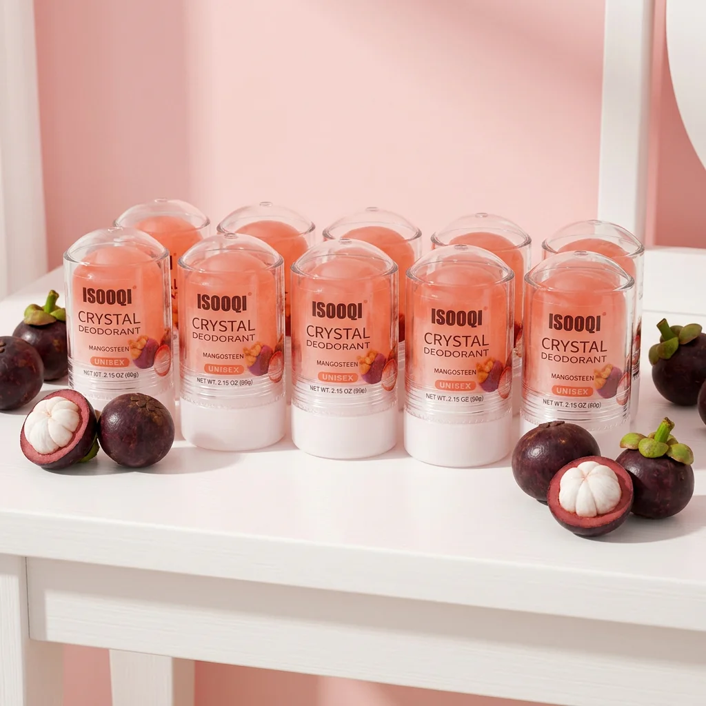 MAGICARE 10PCS /LOT 60G Mangosteen Alum Stick Potassium Alum Block Antiperspirant Stone Crystal Deodorant Natural Unisex