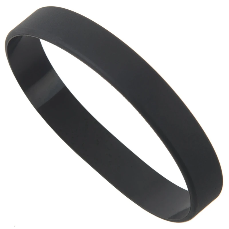 2X Fashion Silicone Rubber Elasticity Wristband Wrist Band Cuff Bracelet Bangle Black & Dark Blue