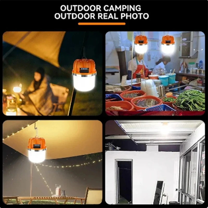 USB Rechargeable LED Camping Lights Outdoor Camping BBQ Tents Hanging Lantern Emergency Power Bank