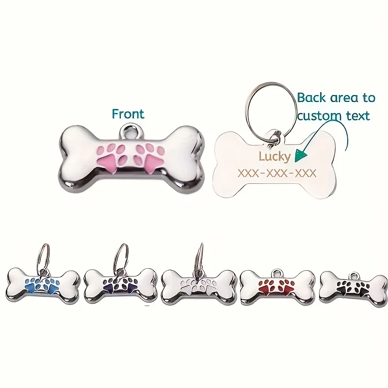 Pendentif anti-perte personnalisé pour collier de chien, plaque d'identification gravée, accessoires pour animaux de compagnie
