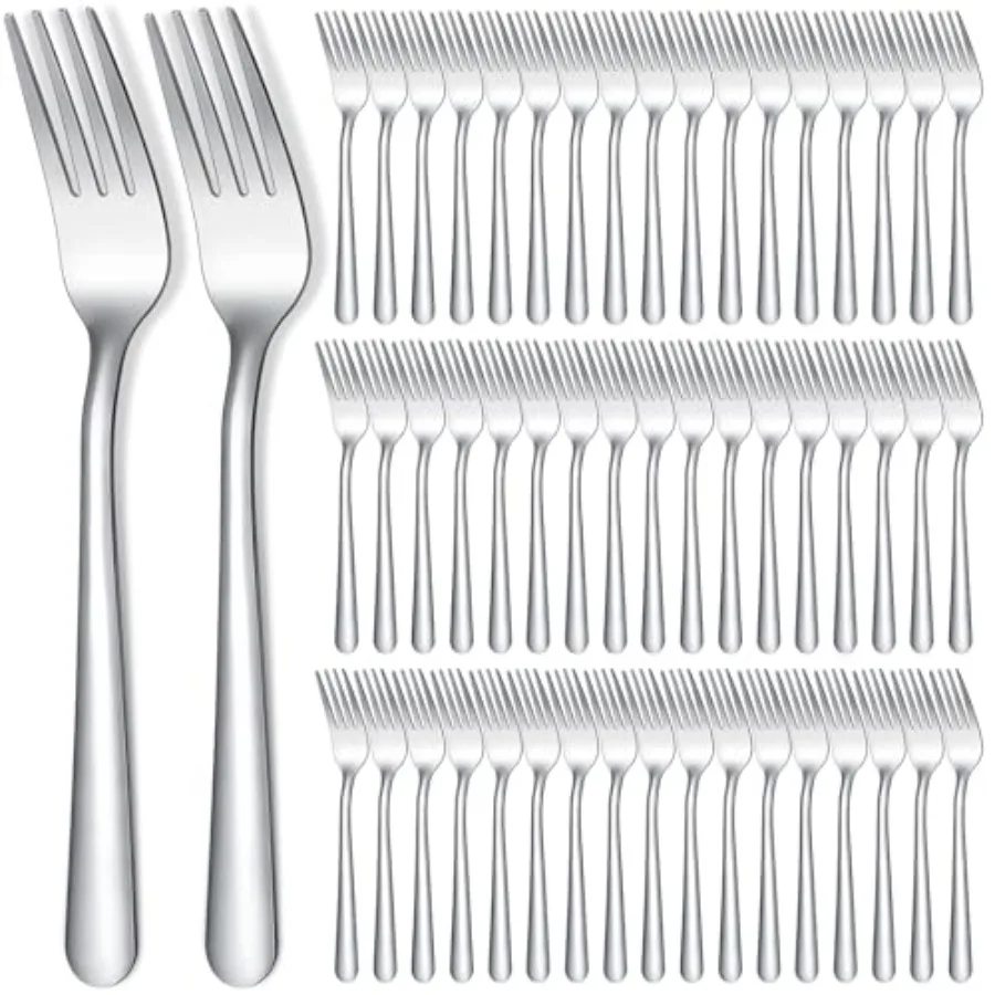

200 Pcs Dinner Forks Bulk Set 8 Inches Stainless Steel Metal Forks Silverware Table Cutlery Mirror Polished Salad Flatware for