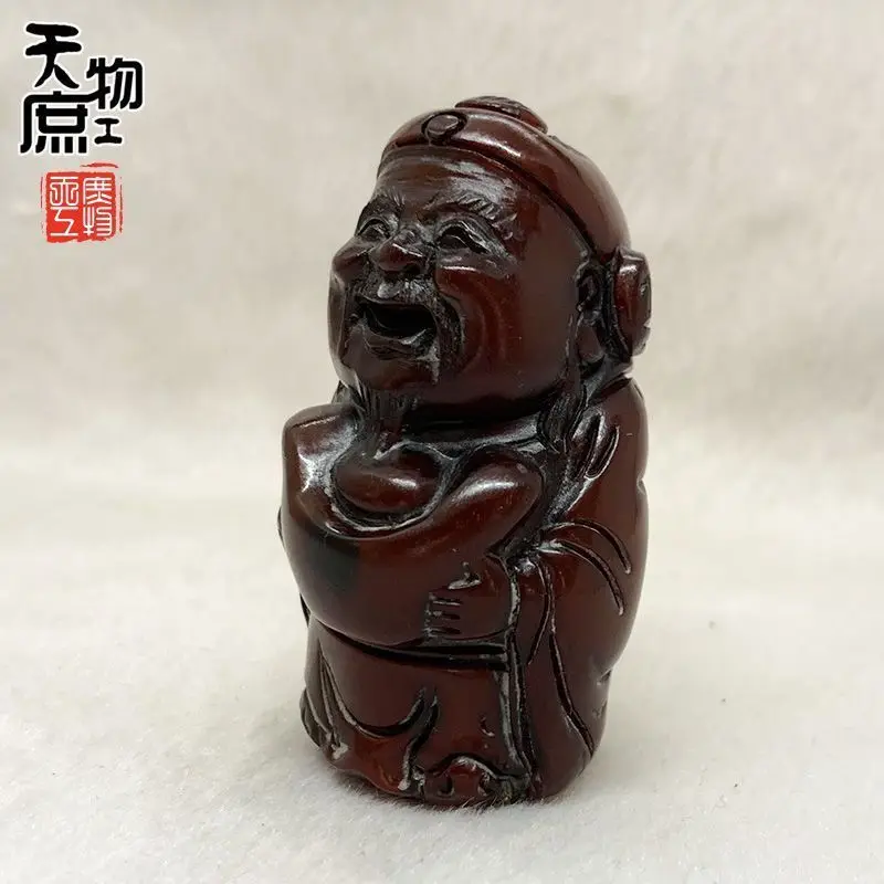 Yak Horn God of Wealth Handheld Piece Vintage Pendant Accessories