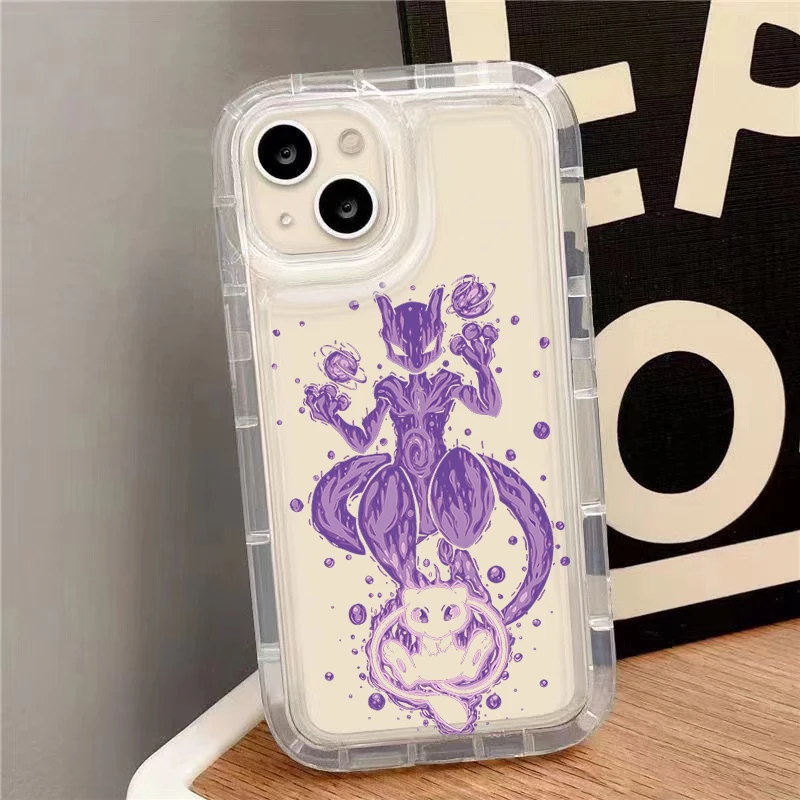 Anime P-Pokemon Phone Case For iPhone 16 15 14 Pro 13 12 11 Max Plus 7 8 Plus XR X XS SE 2020 Shockproof TPU Soft Silicone Cover - náhled 5