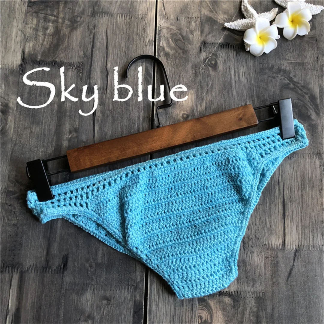 S - XL 9 Farben Gehäkelte Gestrickte Bikini-Unterhose Badehose Damen Bademode Brasilianische Tanga-Slips Unterwäsche V4195 – Detail 20