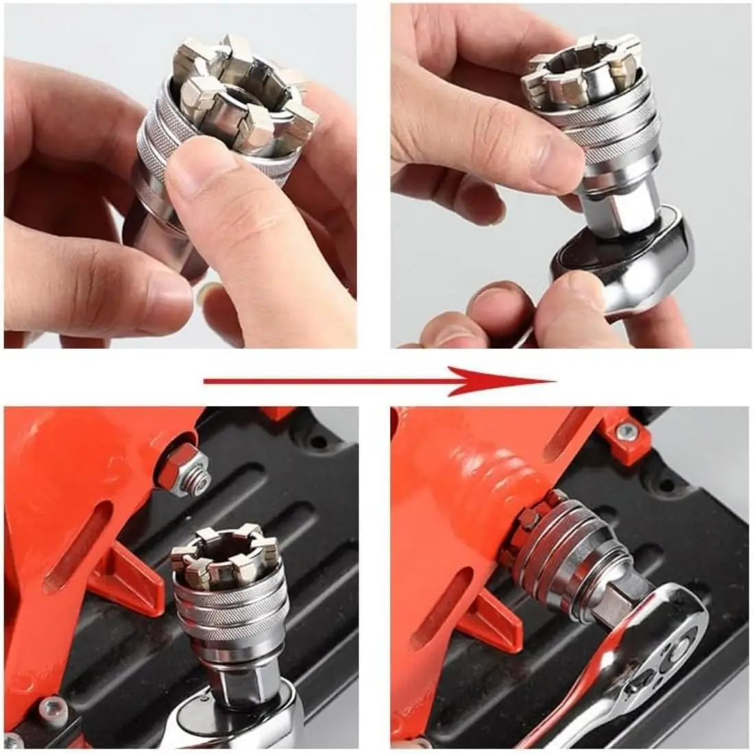 Universal Socket Wrench Multi-function Universal Socket Wrench Tool Socket Tool for 3/8" Drive Ratchet Torque Power Drill - view 2