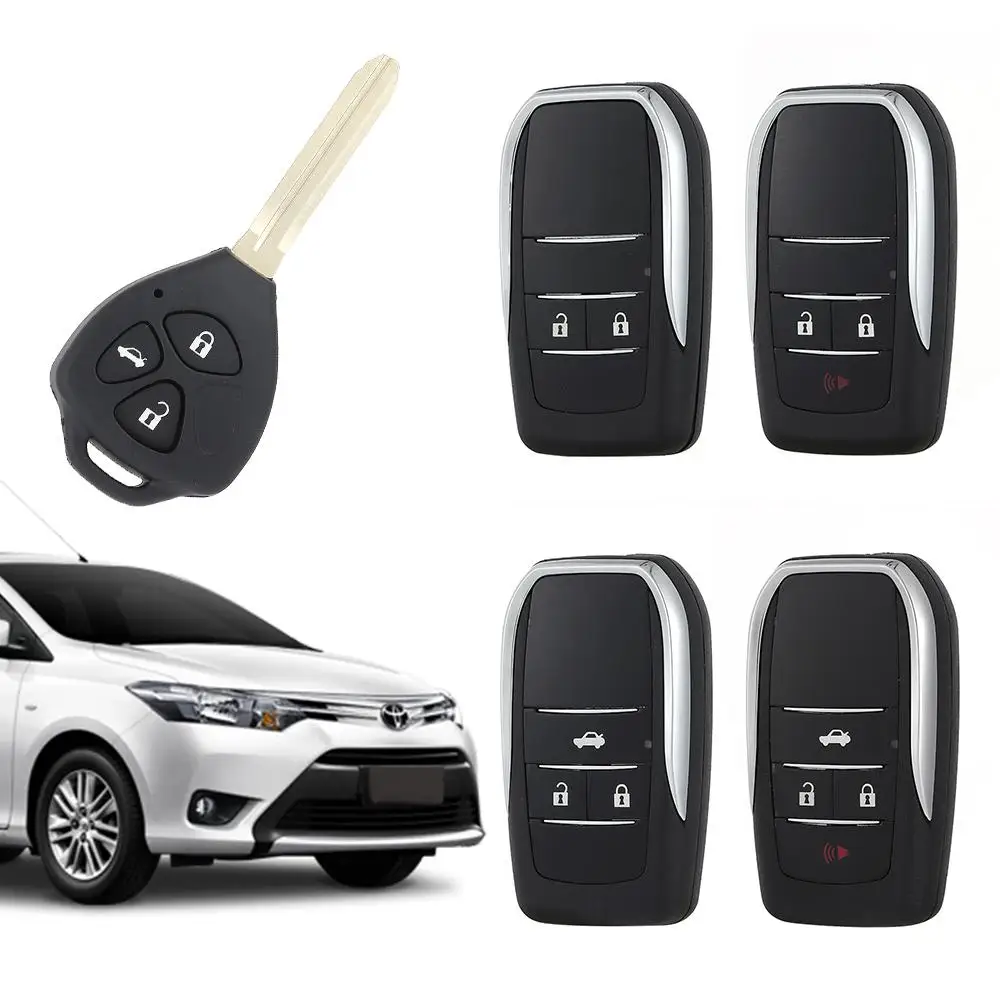 Chiave 2/3/4 pulsanti Fob per Toyota per Reiz per Camry Rav4 per Yaris per Corolla 4runner Avlo 2017 2019 Flip Remote Car Key Shell